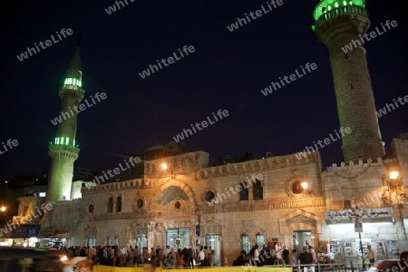 the King Hussein Mosque in the City Amman in Jordan in the middle east.