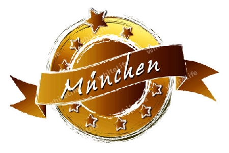 M?NCHEN - Banner, Logo, Symbol im Royal Grunge Style fuer Praesentationen, Flyer, Prospekte, Internet,...