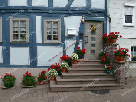 Treppe an einem Haus in Rotenburg an der Fulda