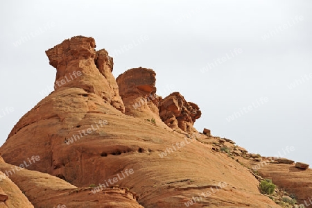 Felsformation " The Three Bears", Mystery Valley, Arizona, USA Suedwesten