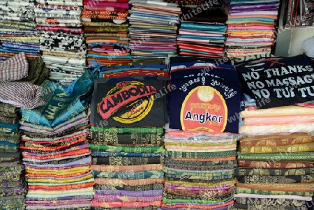 The Market in the old City of Siem Riep near the Ankor Wat Temples in the west of Cambodia.