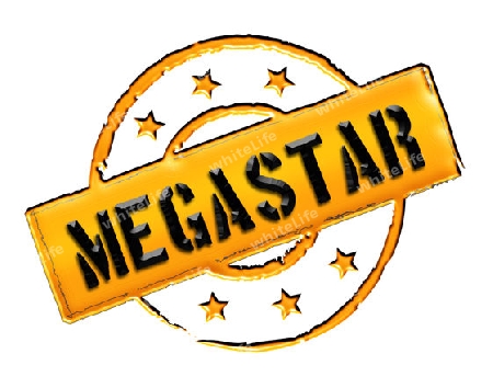 Sign, symbol, stamp or icon for your presentation, for websites and many more named MEGASTAR