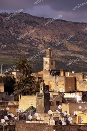 The Medina of old City in the historical Town of Fes in Morocco in north Africa.