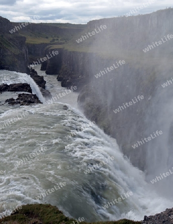 Der S?dwesten Islands, Der "Goldene Wasserfall" Gulfoss im "Goldenen Zirkel"