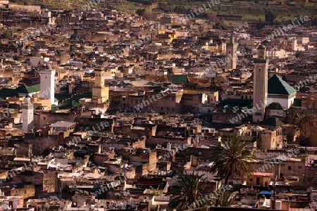 The Medina of old City in the historical Town of Fes in Morocco in north Africa.