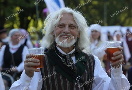 a Summer Festival in a Parc in the old City of Vilnius in the Baltic State of Lithuania,  