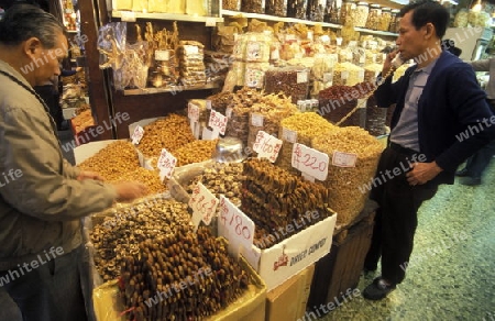 a chinese food shop in the City Centre of Hong Kong in the south of China in Asia.