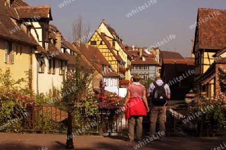 the old city of Colmar in  the province of Alsace in France in Europe