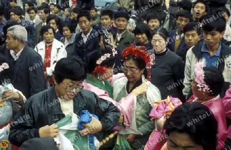 people on a festival in the city of beijing in the east of china in east asia. 