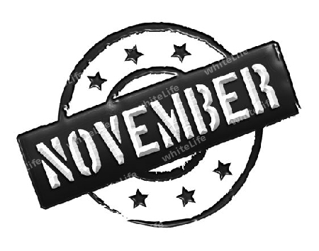 Sign, symbol, stamp or icon for your presentation, for websites and many more named NOVEMBER