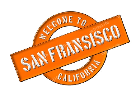 Illustration of WELCOME TO SAN FRANSISCO as Banner for your presentation, website, inviting...