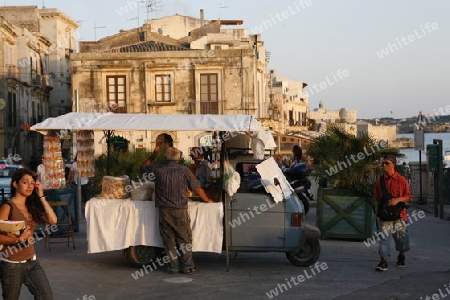 the old Town of Siracusa in Sicily in south Italy in Europe.