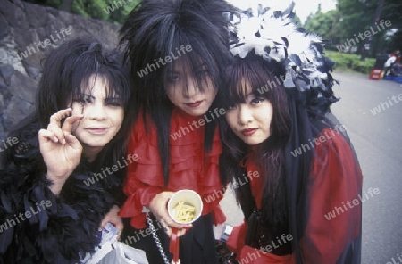 the revolucionary Rainbowkids in a squre in the City centre of Tokyo in Japan in Asia,



