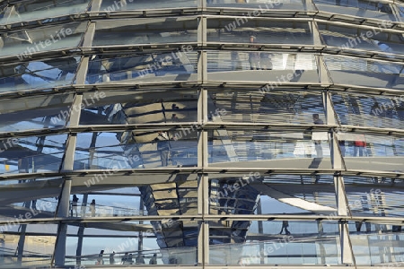 Reichstagskuppel , Detailaufnahme , Reichstag Berlin, Architekt Sir Norman Foster, Berlin, Deutschland, Europa