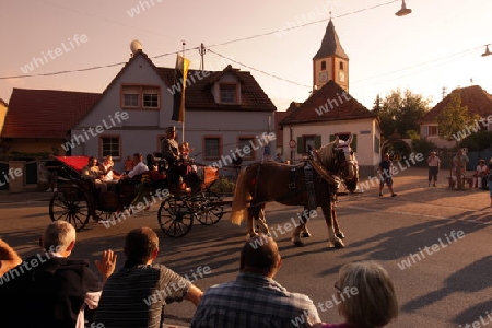  the old town of the villige  Sasbach in Kaiserstuhl in the Blackforest in the south of Germany in Europe.