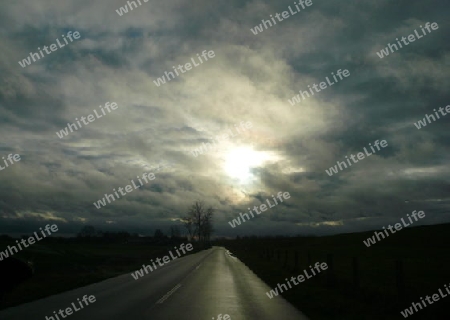 Landschaft unterwegs, Lichtspiel, Wolken