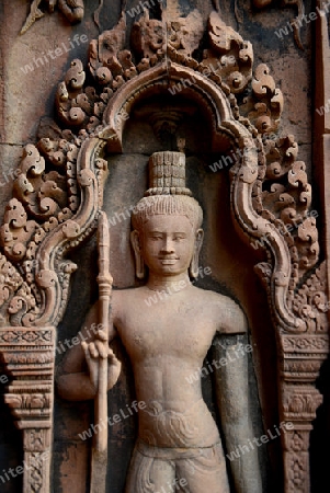 The Tempel Ruin of  Banteay Srei about 32 Km north of the Temple City of Angkor near the City of Siem Riep in the west of Cambodia.