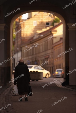 The old Town of the City Vilnius  in the Baltic State of Lithuania,  