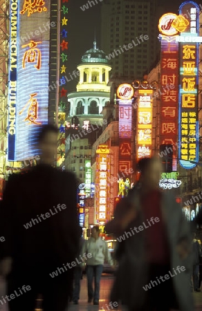 the Nanjing Dong Lu road in the City of Shanghai in china in east asia. 