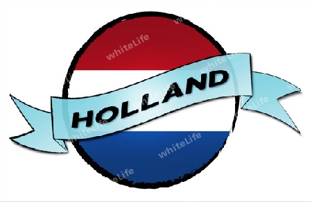 Holland - your country shown as illustrated banner for your presentation or as button...