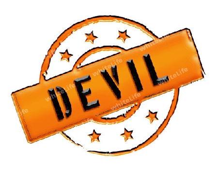 Sign, symbol, stamp or icon for your presentation, for websites and many more named DEVIL