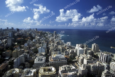 The city centre of Beirut on the coast in lebanon in the middle east.