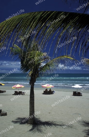 Ein Strand in Nusa Dua im Sueden der Insel Bali in Indonesien in Suedostasien.