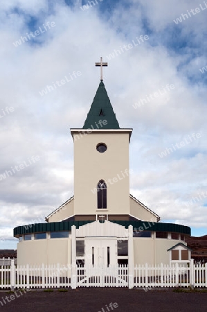 Der Nordosten Islands, die Kirche von  Reykjahl?? am Myvatn-See