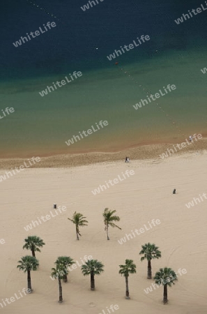 The Playa de las Teresitas at the village of San Andrea on the Island of Tenerife on the Islands of Canary Islands of Spain in the Atlantic.  