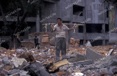 construction in the city of Shenzhen north of Hongkong in the province of Guangdong in china in east asia. 