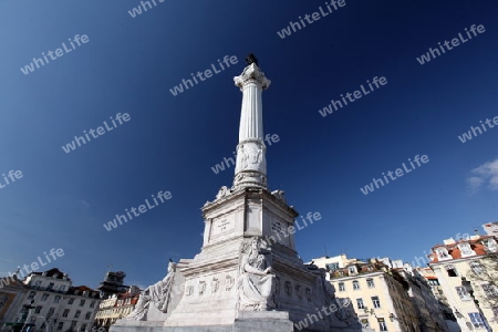 Europa, Westeuropa, EU, Euro, Portugal, Lissabon, Innenstadt, Platz, Praca Rossio, Rossio, National Theater,   (Urs Flueeler) 