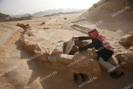 The Landscape of the Wadi Rum Desert in Jordan in the middle east.