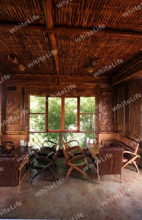 Ein Teehaus Restaurant im Bergdorf Mae Salong in der Huegellandschaft noerdlich von Chiang Rai in der Provinz Chiang Rai im Norden von Thailand in Suedostasien.