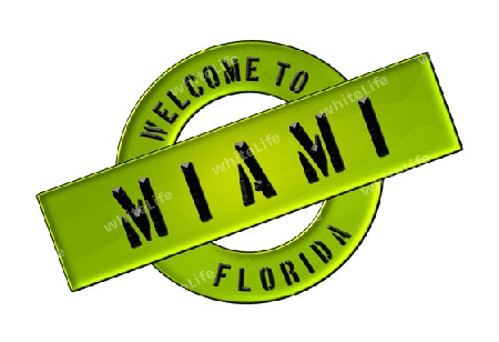 Illustration of WELCOME TO MIAMI as Banner for your presentation, website, inviting...