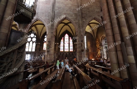 the muenster church in the old town of Freiburg im Breisgau in the Blackforest in the south of Germany in Europe.