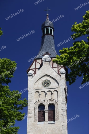 Der Kirchturm der Johanniskirche in der Altstadt in Riga, Lettland  