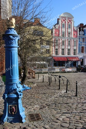 Stettin. Nostalgische Wasserpumpe am Marktplatz