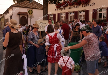  the old town of the villige  Sasbach in Kaiserstuhl in the Blackforest in the south of Germany in Europe.