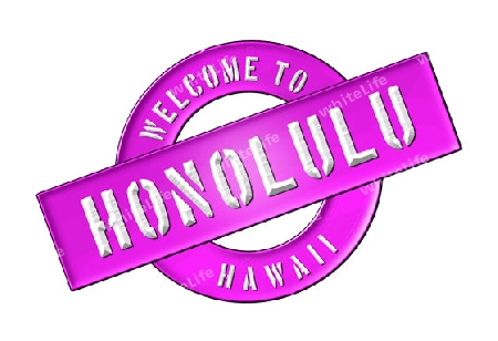 Illustration of WELCOME TO HONOLULU as Banner for your presentation, website, inviting...