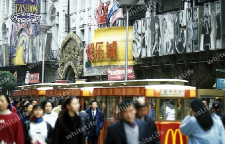 the Nanjing Dong Lu road in the City of Shanghai in china in east asia. 