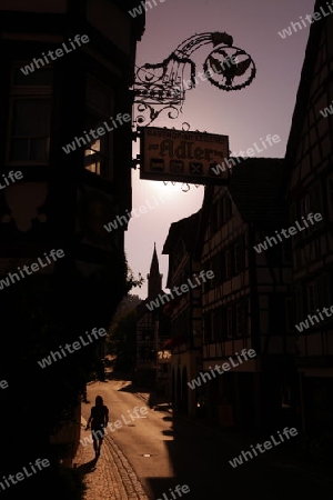 the old town of the villige Schiltach in the Blackforest in the south of Germany in Europe.