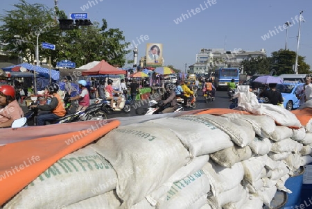 Thai anti-government protesters  during a rally at theDemocracy Monument in .Bangkok, Thailand, Saturday Jan.11 , 2014.