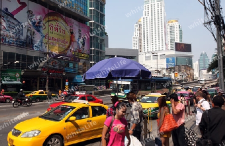 Die Innenstadt rund um den Siam Square Stadtteil im Zentrum der Hauptstadt Bangkok in Thailand. 