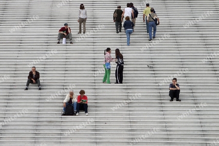 Menschen auf Treppe