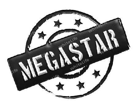 Sign, symbol, stamp or icon for your presentation, for websites and many more named MEGASTAR