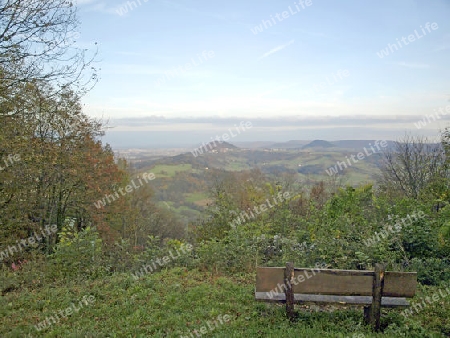 Panoramablick auf die Kaiserberge der Staufer, Rechberg und Stuifen
