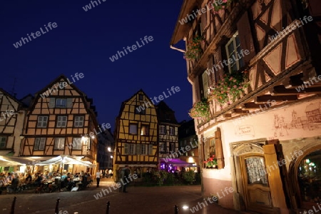 the Market Hall in the old city of Colmar in  the province of Alsace in France in Europe