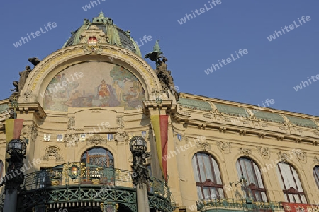 Gemeindehaus, Municipal House, Obecni Dum, Prag, Tschechische Republik, Tschechien, Boehmen,  Europa