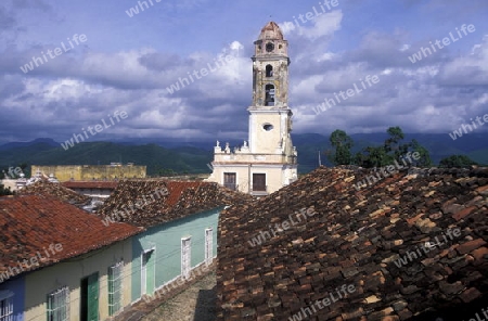 the church the old Town of the Village of trinidad on Cuba in the caribbean sea.