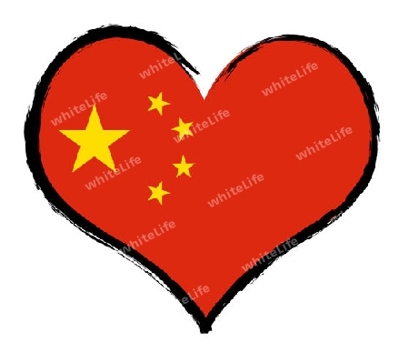 China - The beloved country as a symbolic representation as heart - Das geliebte Land als symbolische Darstellung als Herz